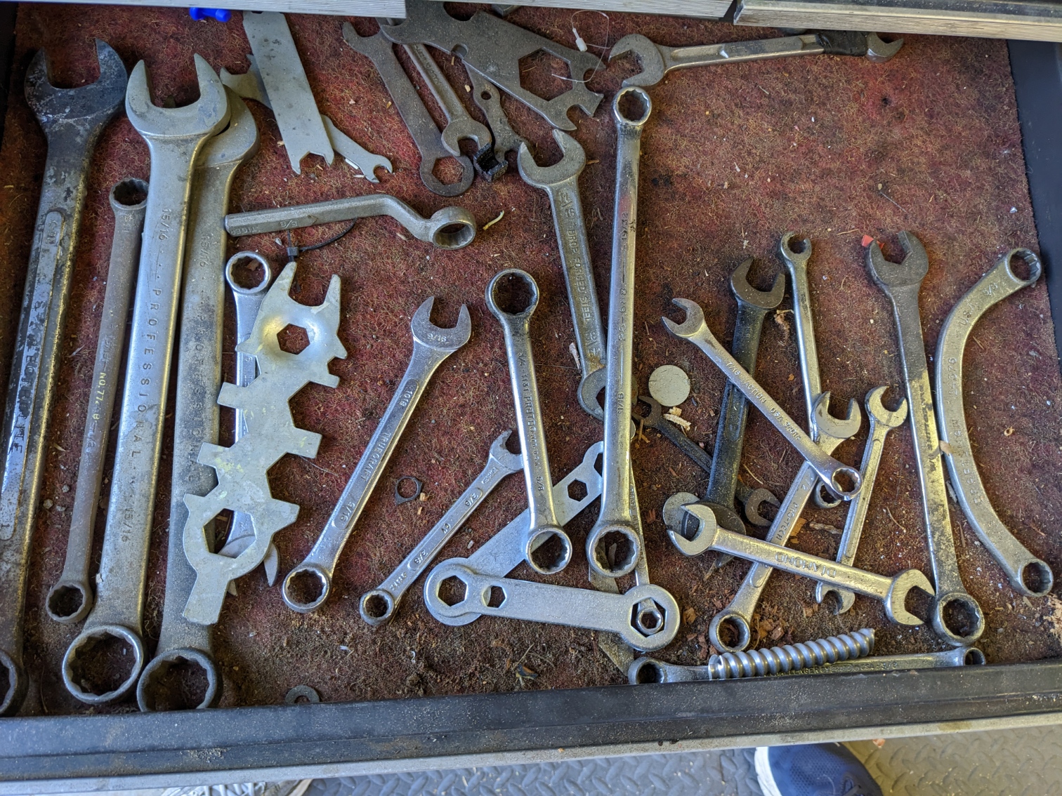 Drawer of wrenches